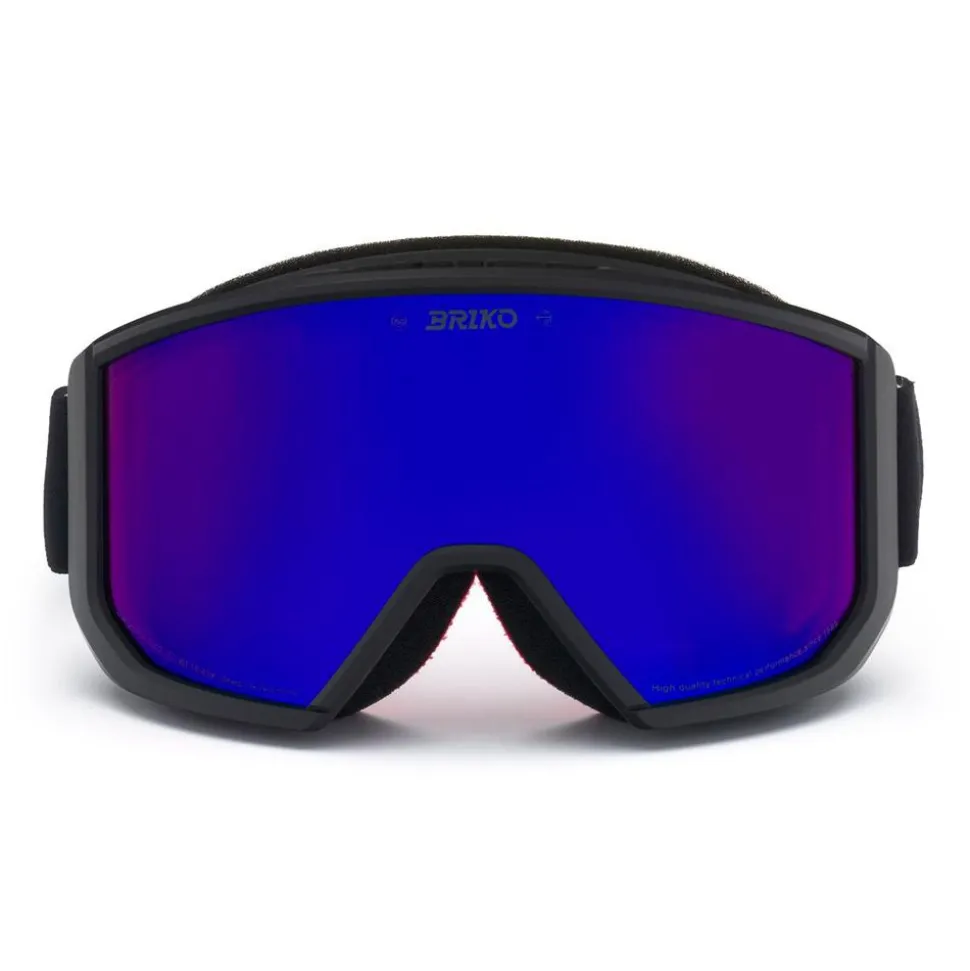 Masque de Ski Briko Vulcano Mask Sharp Lite Black Orange Base Blue Mirror