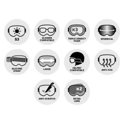 Masque de Ski Red Bull Spect Jam Matt White Smoke Silver Mirror + Cloudy Snow