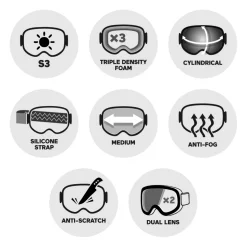 Masque de Ski Red Bull Spect Park Black Yellow Snow Grey With Yellow Mirror