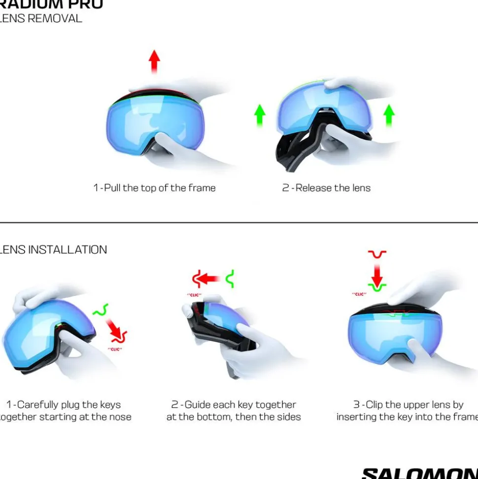 Masque de Ski Salomon Radium Pro Black Sigma Poppy Red