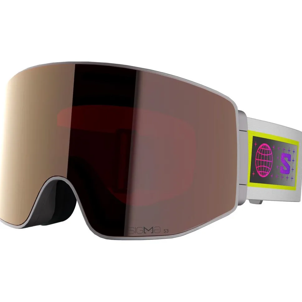 Masque de Ski Salomon Sentry Prime Grey Violet Sigma Gun Metal + Sigma Light Blue