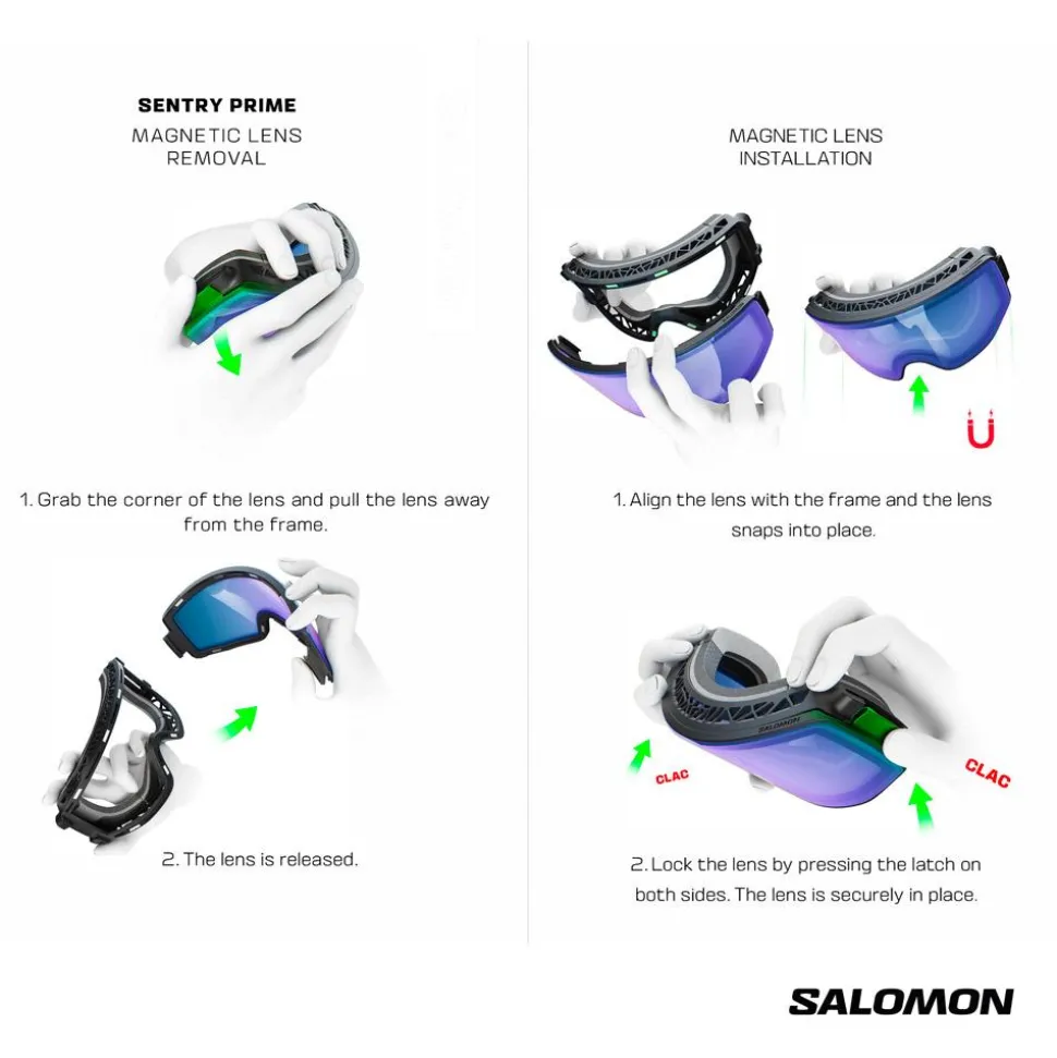 Masque de Ski Salomon Sentry Prime Black Echo Sigma Poppy Red + Sigma Light Blue