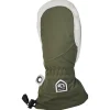 Moufles Hestra Army Leather Heli Ski Female Mitt Olive Offwhite