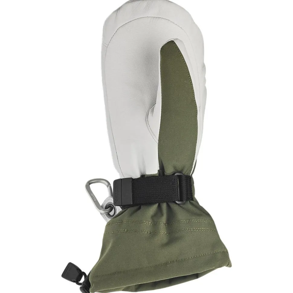 Moufles Hestra Army Leather Heli Ski Female Mitt Olive Offwhite