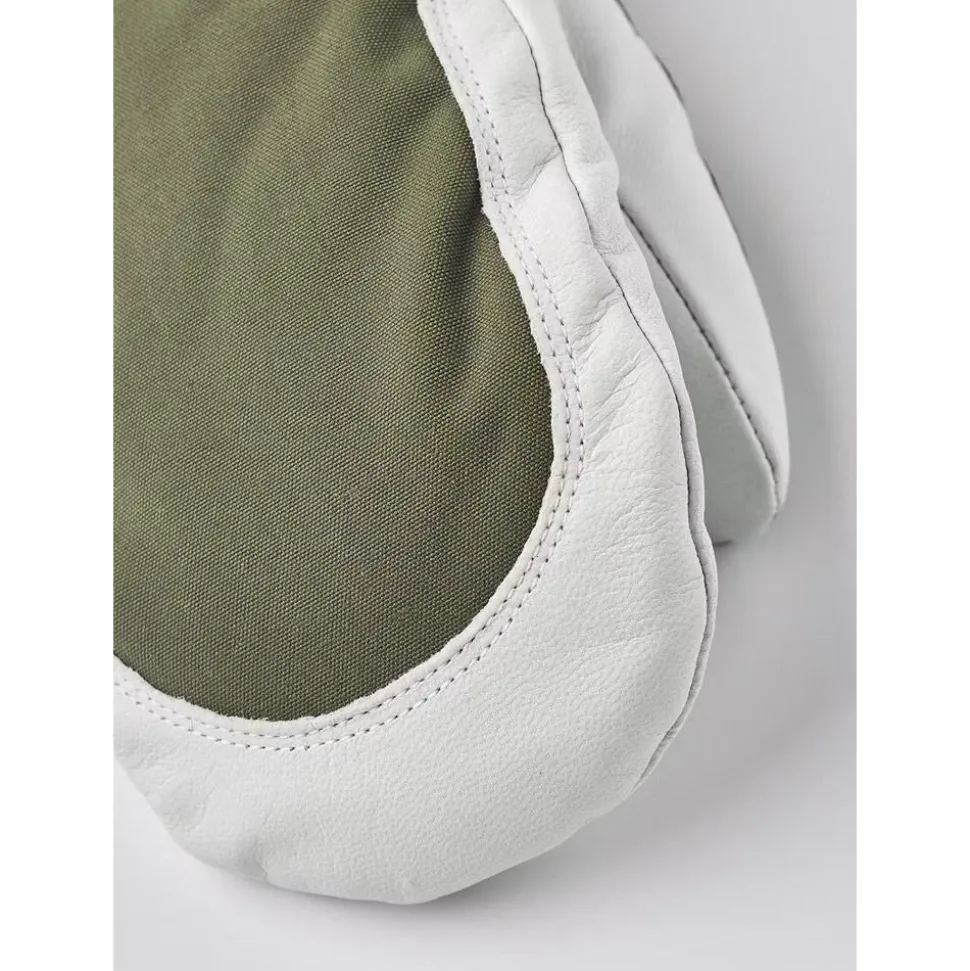 Moufles Hestra Army Leather Heli Ski Female Mitt Olive Offwhite