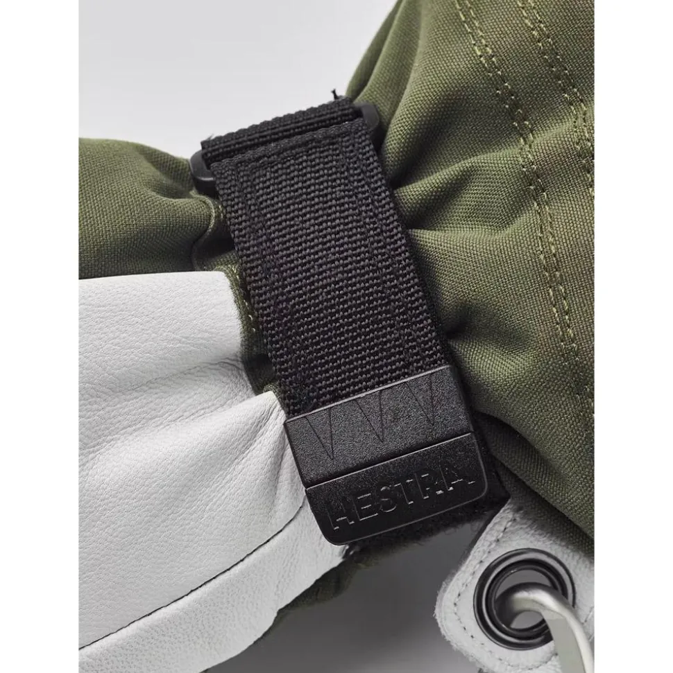 Moufles Hestra Army Leather Heli Ski Female Mitt Olive Offwhite