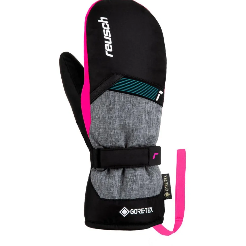 Moufles Reusch Flash Gore-Tex Junior Mitten Black Melange Pink Glo
